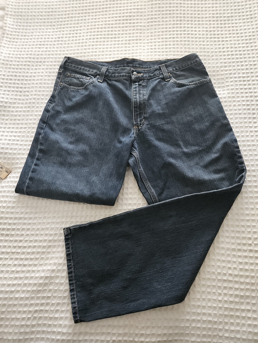 Carhartt Men's 40x30 Relaxef Fit Straight Blue Dark Wash Denim Jeans 5-Pocket.
